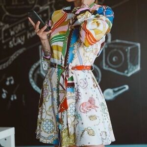 Zara Multicolor Long Sleeve Dress